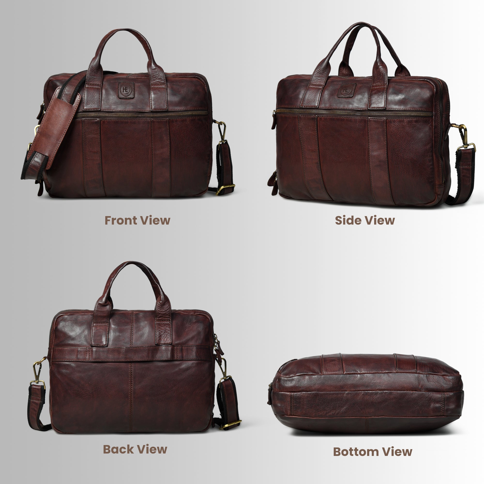 Executive Heritage Leather Laptop Bag - Tan Colour